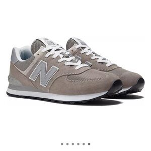 New Balance Taupe and White Sneakers